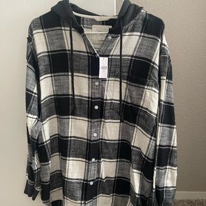 American Eagle Flannel Hoodie